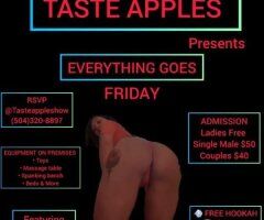 🍎TASTE APPLES🍎 presents 💦 EVERYTHING GOES FRIDAY 👅THE WAY YOU WANT IT 🍑 DROP YOUR LOAD 👅OPEN PLAY ROOMS 💦 GLORYHOLE & GANGBANGS - Image 7