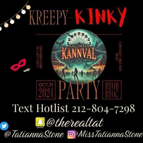 Kinky XXX Kreepy Karnival w/ Guest Host Tatianna Stone 😈👻 10 pm -4 am - 1