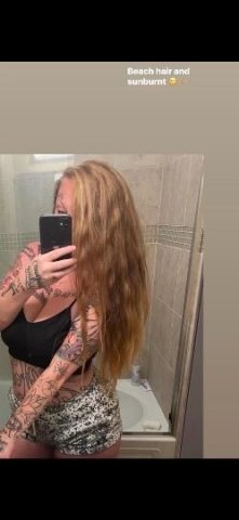 busty red haired white girl with tattoos on hhi - 1