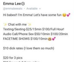 Available Now for Incall or Outcall! Call me💋❣FACETIME VERIFY🌸FACETIME SHOWS🌸SEXTING🌸PICS/VIDEOS🌸CUSTOM CONTENT🌸KINK FRIENDLY🎀ONLYFANS.COM/EMMALEEEATS🎀 - 24 - Image 7