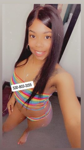 Slim Petite Ebony Escort Visiting — Sexy Live Nude Video Shows - 1