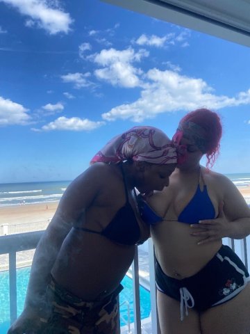 Honey N Skyy in Daytona Beach — Lesbian Beach Kissing & Oral (Two Girls) - 1