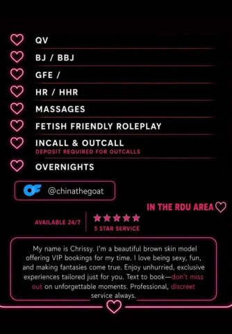 Raleigh-Durham Female Escort — Incalls, Outcalls & BJ/BBJ - 1