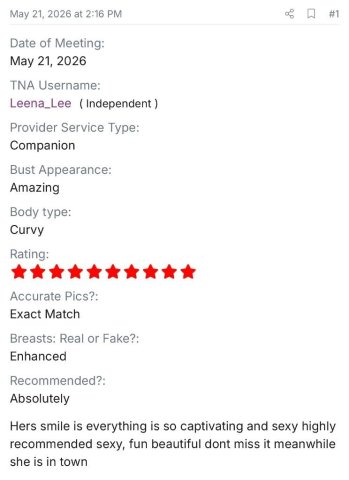 Portland Female Escort — TNA Verified (Leena_Lee) - 1