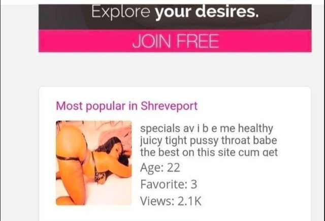 Shreveport Female Escort — stories, camera links, and adult entertainment - 1