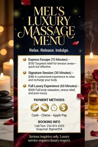 Killeen Female Escort — Mel’s Luxury Bodywork for Private Nights (2 girls) - 1