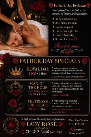 Lady Rose Royal Dad Spa — 2HR/4HR sessions in Fort Collins - 1